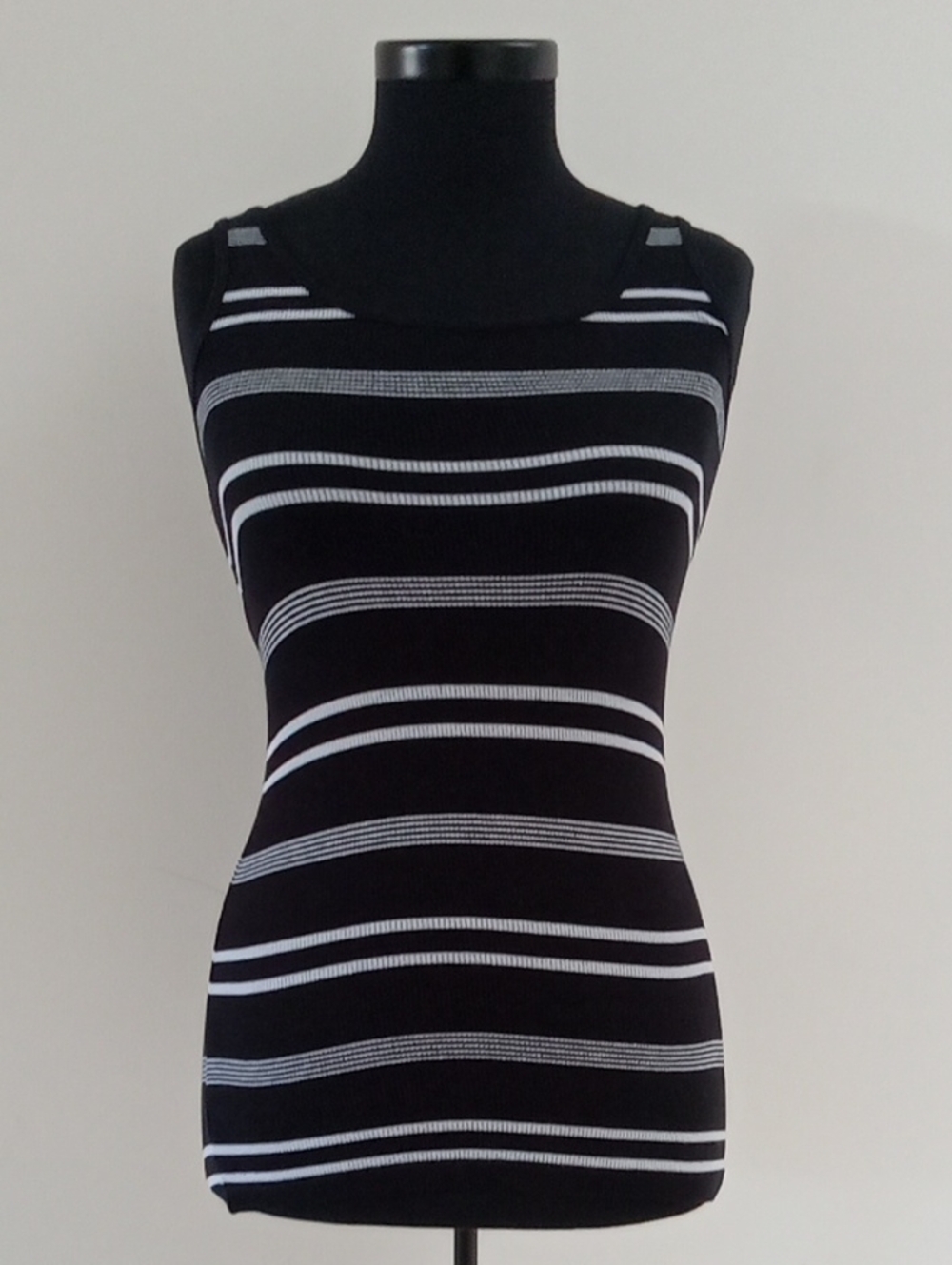Old Navy Black & White Striped Tank Top
